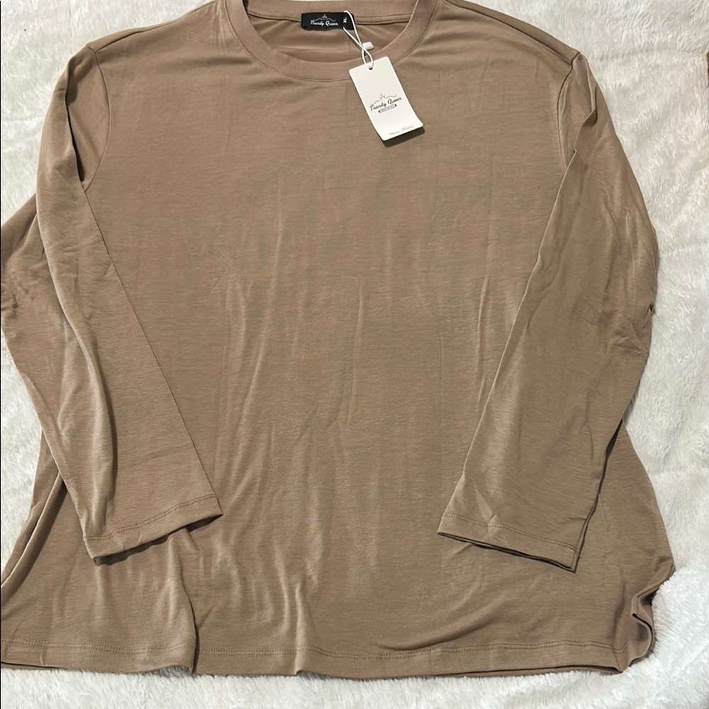 Men's Tan Long Sleeve Shirt